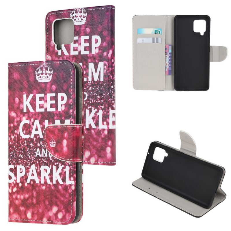 Capa Flip Para Samsung Galaxy M32 Mantenha A Calma E Brilhe