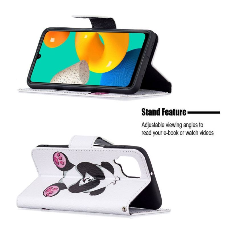 Capa Flip Para Samsung Galaxy M32 Panda Divertido