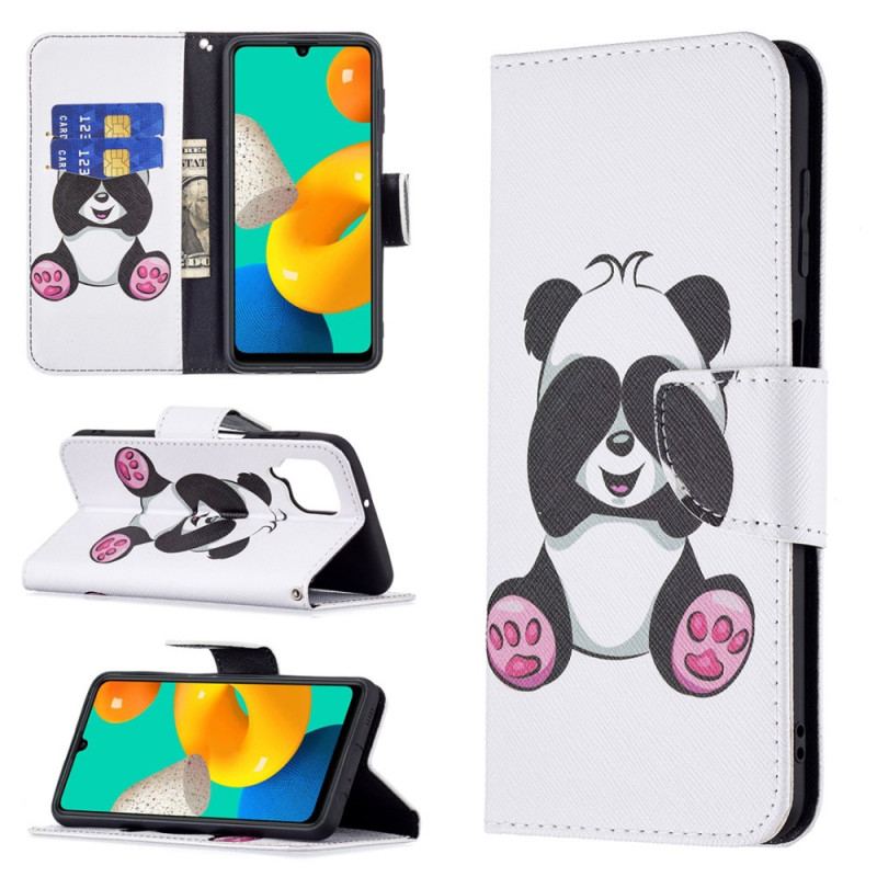 Capa Flip Para Samsung Galaxy M32 Panda Divertido