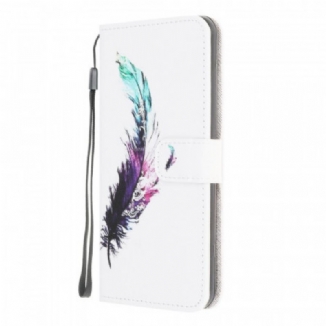 Capa Folio Para Samsung Galaxy M32 De Cordão Pena Com Cordão