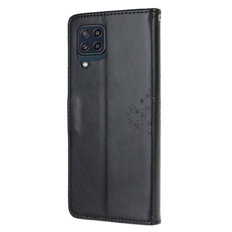 Capa Folio Para Samsung Galaxy M32 De Cordão Tanga E Corujas