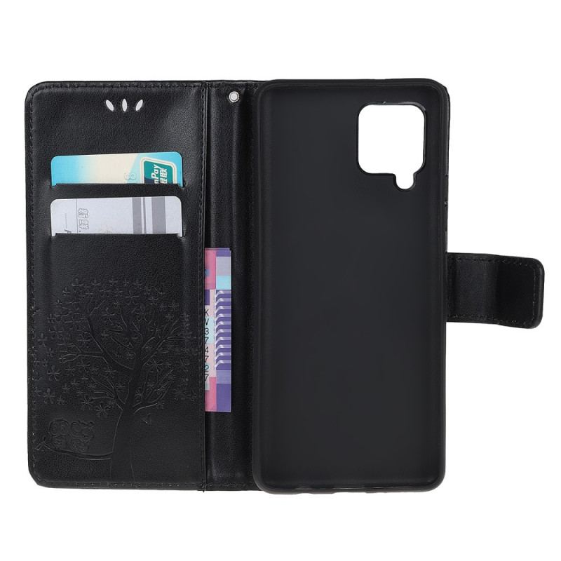 Capa Folio Para Samsung Galaxy M32 De Cordão Tanga E Corujas