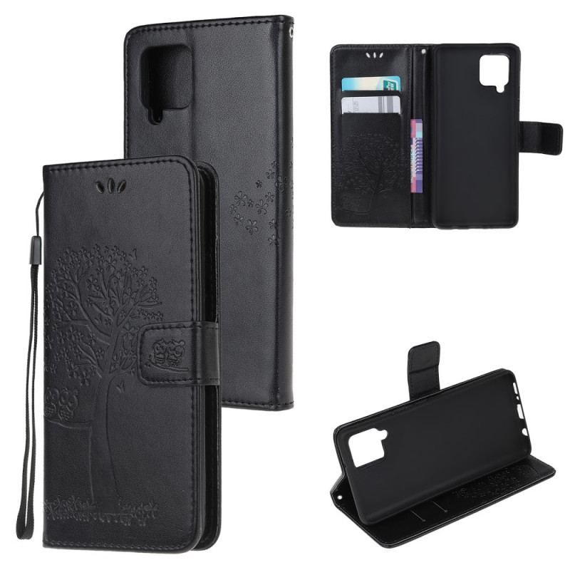 Capa Folio Para Samsung Galaxy M32 De Cordão Tanga E Corujas