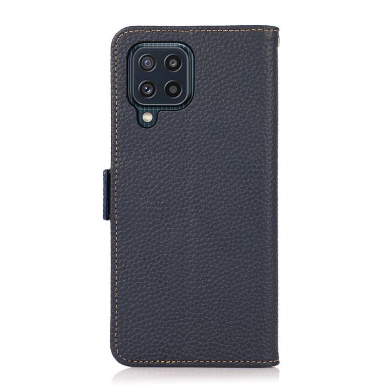 Capa Folio Para Samsung Galaxy M32 Couro De Lichia Khazneh Rfid