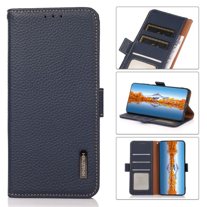 Capa Folio Para Samsung Galaxy M32 Couro De Lichia Khazneh Rfid