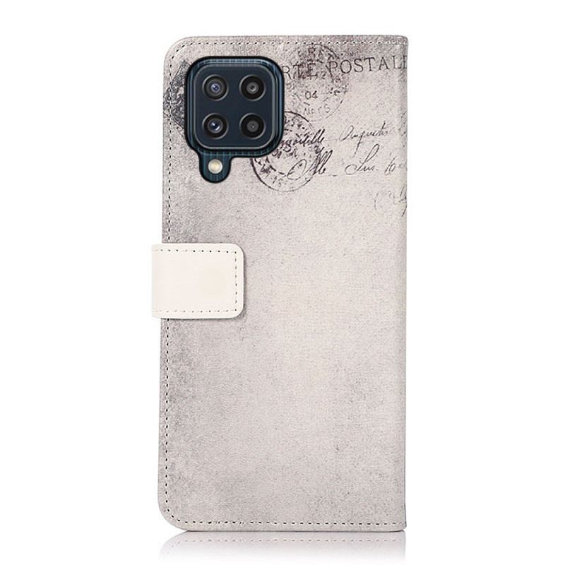 Capa Folio Para Samsung Galaxy M32 Gato Viajante