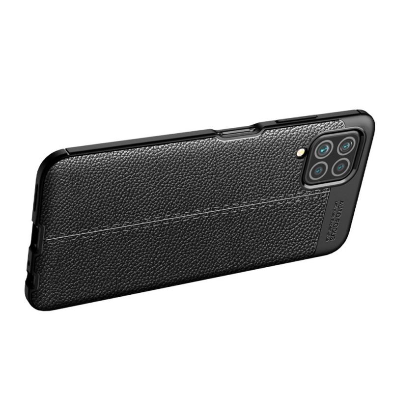 Capa Para Samsung Galaxy M32 Linha Dupla Efeito Couro Litchi