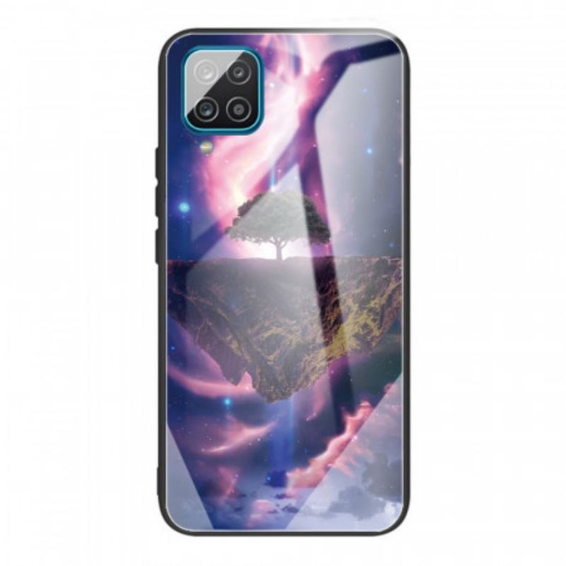 Capa Para Samsung Galaxy M32 Vidro Temperado Da Árvore Do Mundo