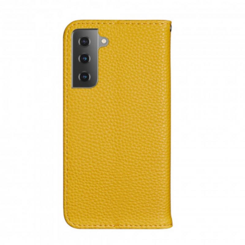 Capa De Celular Para Samsung Galaxy S21 Plus 5G Flip Couro Falso Lichia Ultra Chic