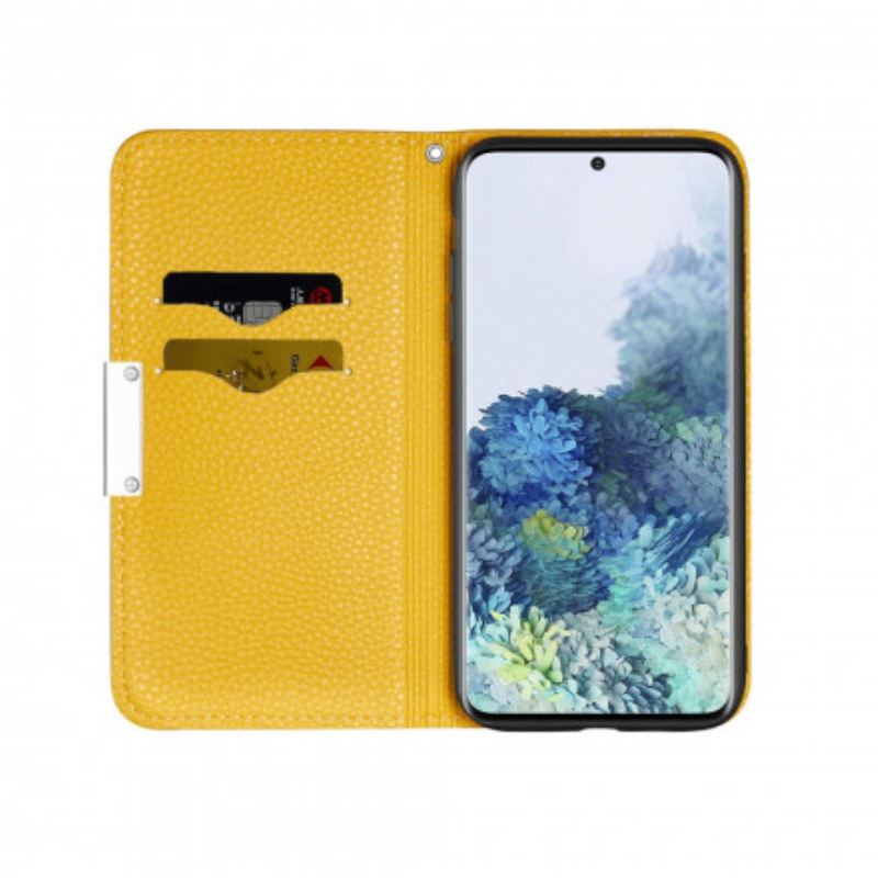 Capa De Celular Para Samsung Galaxy S21 Plus 5G Flip Couro Falso Lichia Ultra Chic