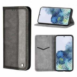 Capa De Celular Para Samsung Galaxy S21 Plus 5G Flip Efeito De Couro De Dois Tons