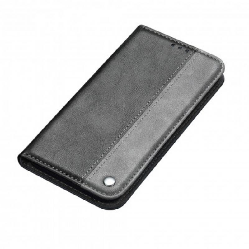 Capa De Celular Para Samsung Galaxy S21 Plus 5G Flip Efeito De Couro De Dois Tons