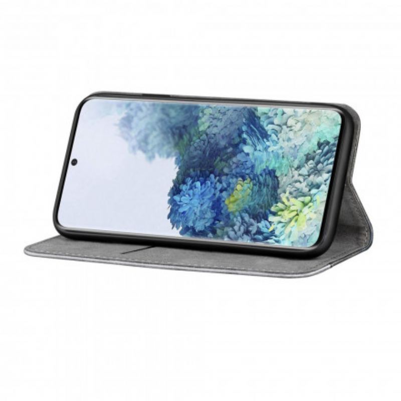 Capa De Celular Para Samsung Galaxy S21 Plus 5G Flip Efeito De Couro De Dois Tons