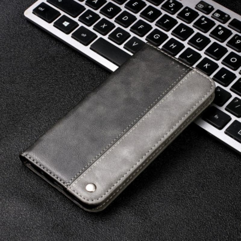 Capa De Celular Para Samsung Galaxy S21 Plus 5G Flip Efeito De Couro De Dois Tons