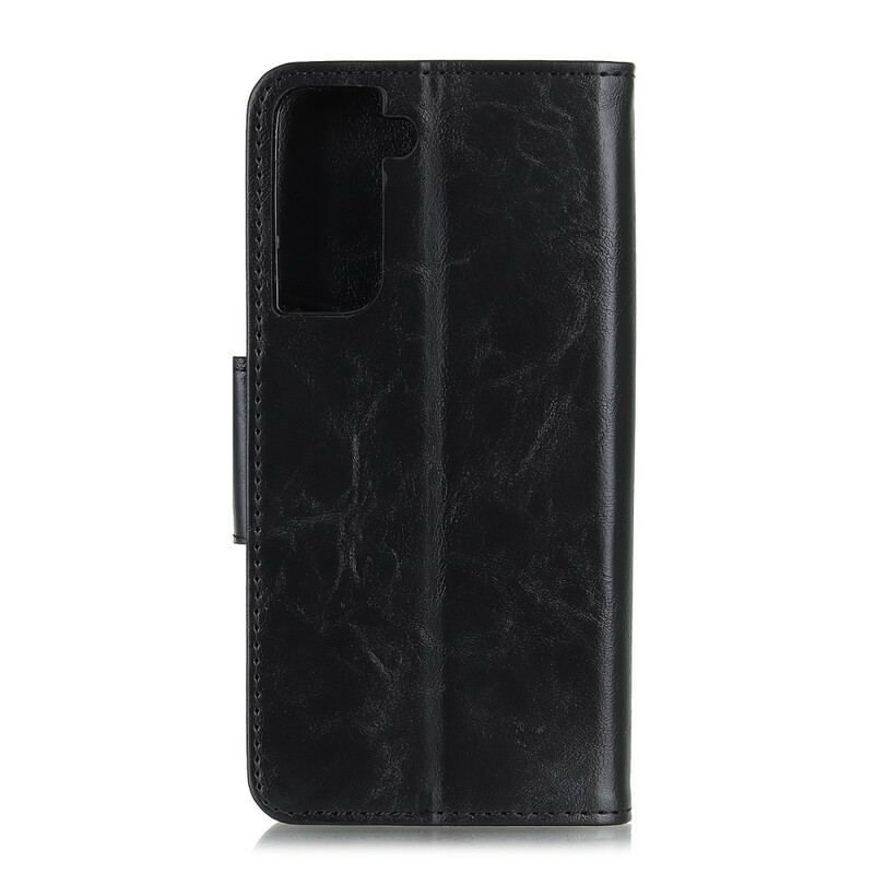 Capa De Couro Para Samsung Galaxy S21 Plus 5G Flip Aba Magnética De Dupla Face