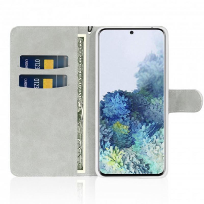 Capa De Couro Para Samsung Galaxy S21 Plus 5G Lantejoulas Design S