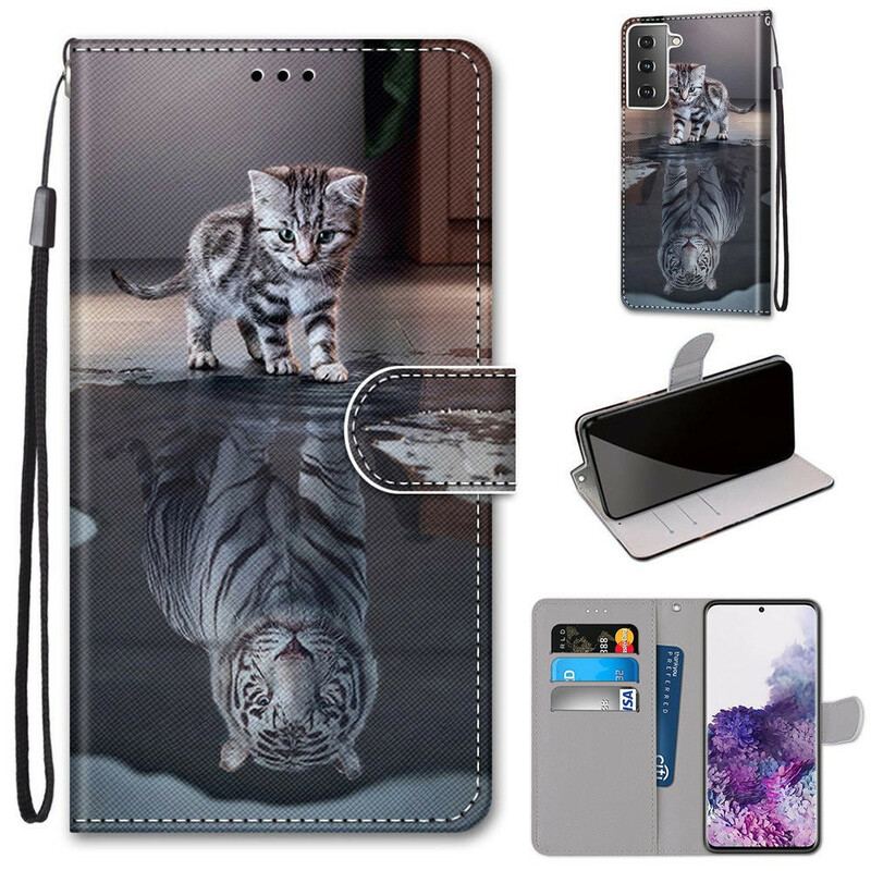 Capa De Couro Para Samsung Galaxy S21 Plus 5G Os Gatos Mais Lindos