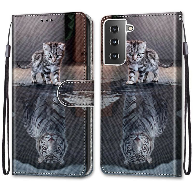 Capa De Couro Para Samsung Galaxy S21 Plus 5G Os Gatos Mais Lindos