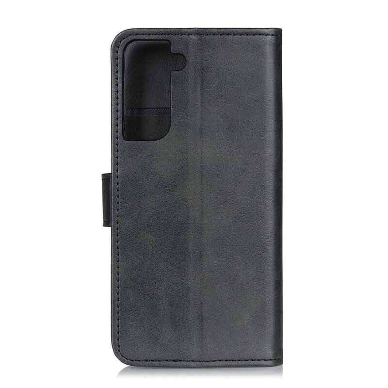 Capa Em Pele Para Samsung Galaxy S21 Plus 5G Efeito De Couro Fosco Retrô