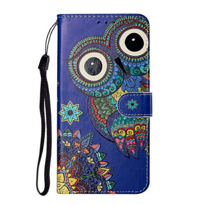 Capa Flip Para Samsung Galaxy S21 Plus 5G Coruja Em Mandala