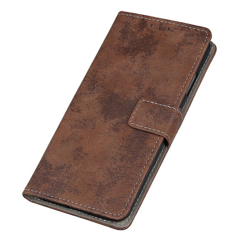 Capa Flip Para Samsung Galaxy S21 Plus 5G Couro Falso Vintage