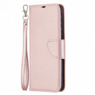 Capa Flip Para Samsung Galaxy S21 Plus 5G De Couro Lichia Rabat Oblíqua