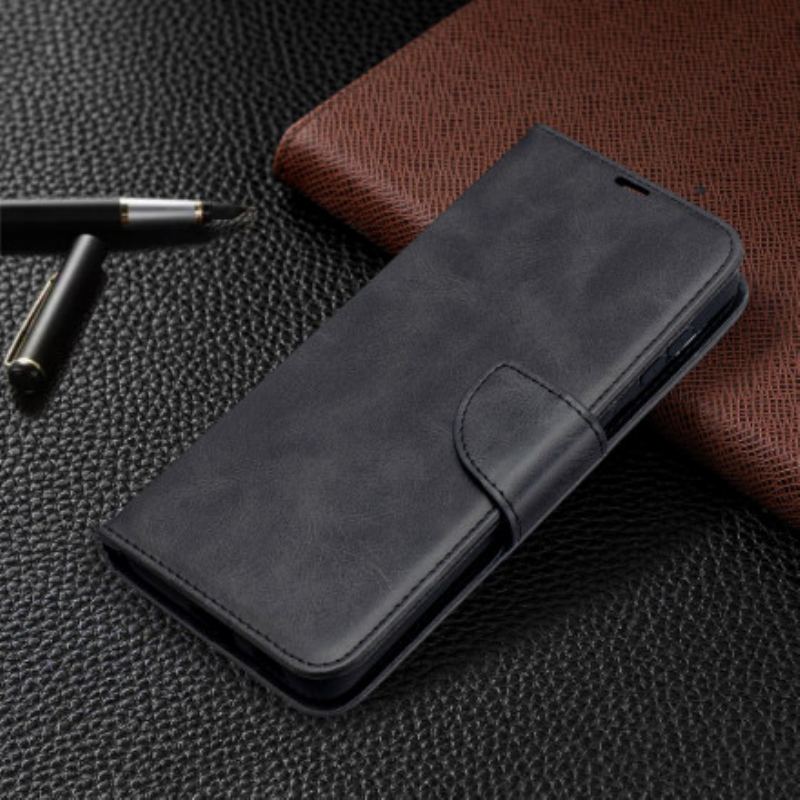 Capa Flip Para Samsung Galaxy S21 Plus 5G De Couro Retalho Liso Oblíquo