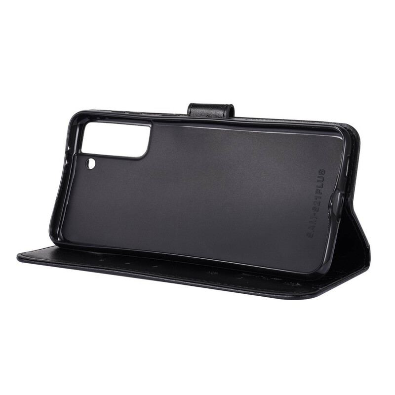 Capa Folio Para Samsung Galaxy S21 Plus 5G Borboletas Ao Vento