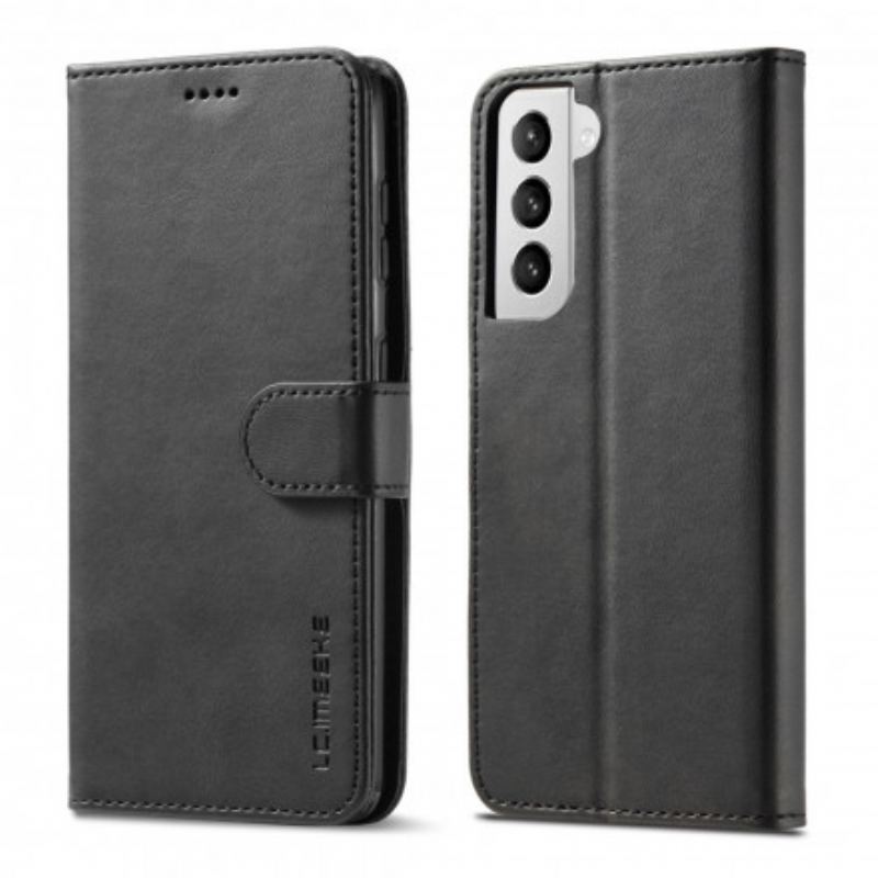 Capa Folio Para Samsung Galaxy S21 Plus 5G Lc.imeeke Efeito Couro