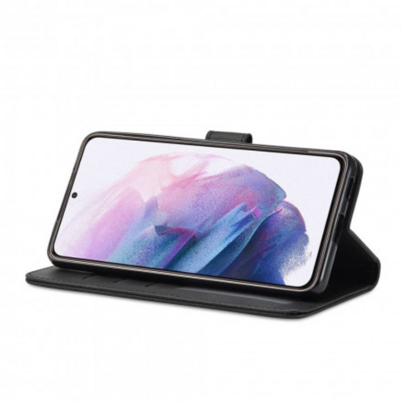 Capa Folio Para Samsung Galaxy S21 Plus 5G Lc.imeeke Efeito Couro