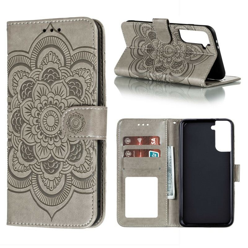 Capa Folio Para Samsung Galaxy S21 Plus 5G Mandala Completa