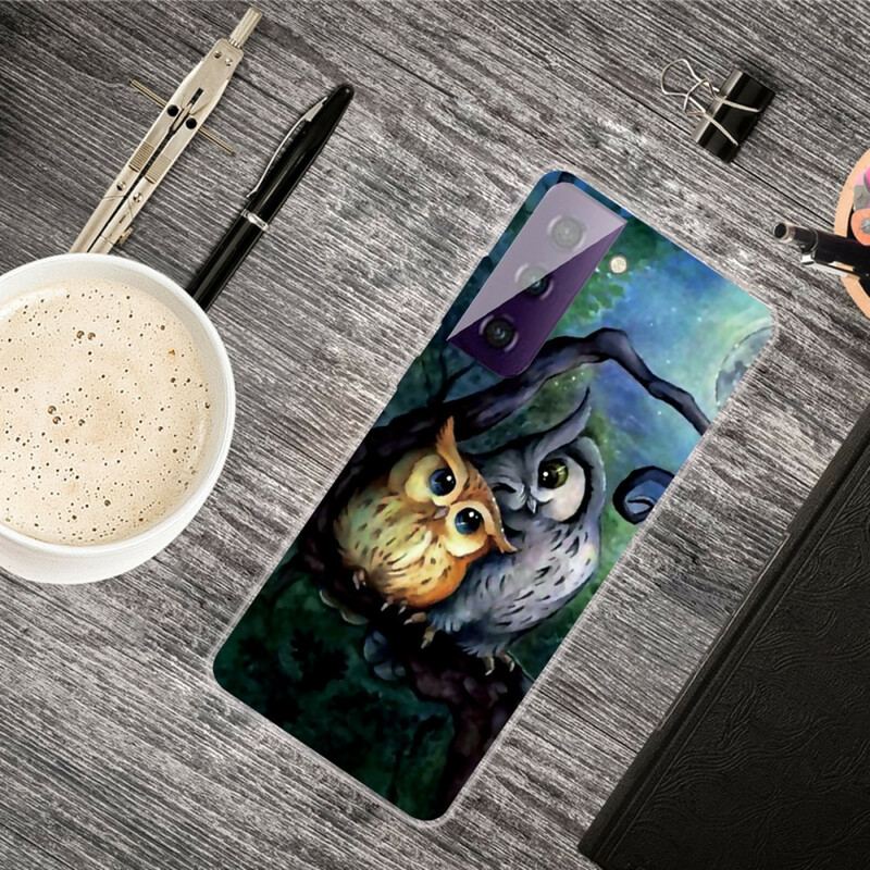 Capa Para Samsung Galaxy S21 Plus 5G Corujas Pintando