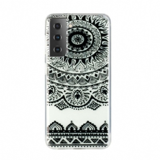 Capa Para Samsung Galaxy S21 Plus 5G Mandala De Flores Sem Costura