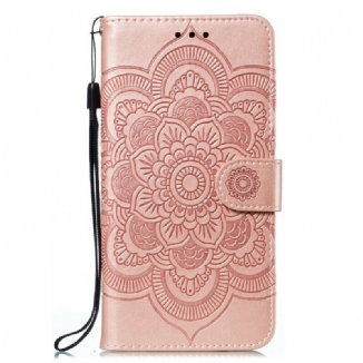 Capa De Couro Para Samsung Galaxy M21 Mandala Completa