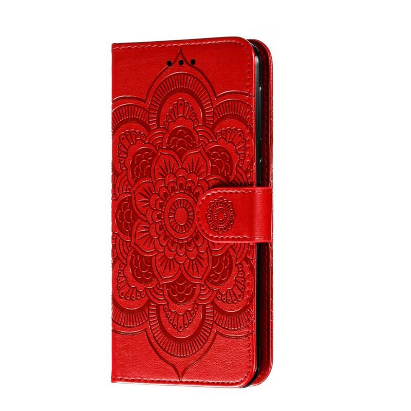 Capa De Couro Para Samsung Galaxy M21 Mandala Completa