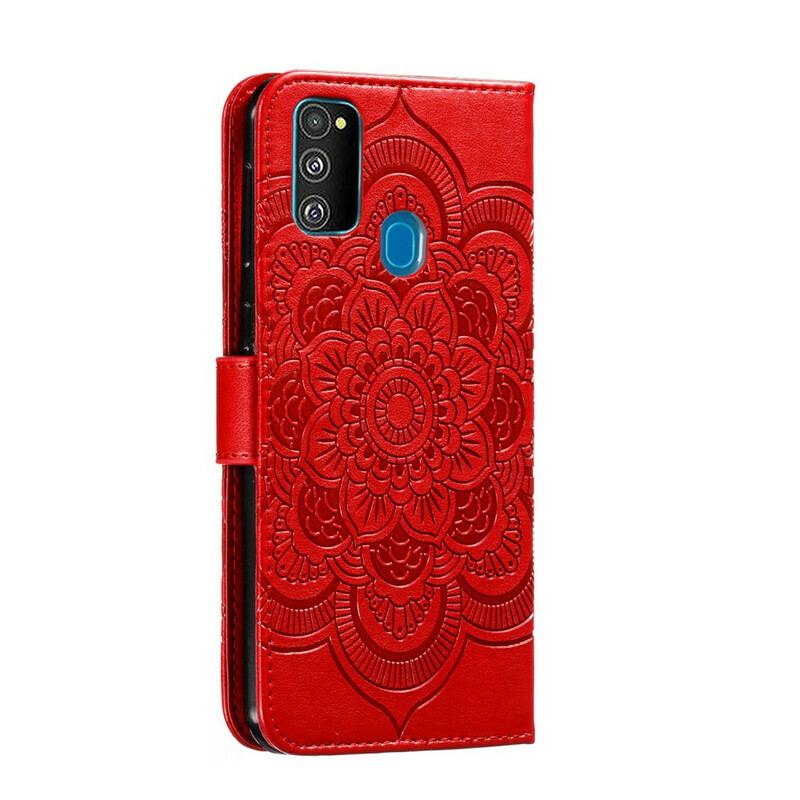 Capa De Couro Para Samsung Galaxy M21 Mandala Completa