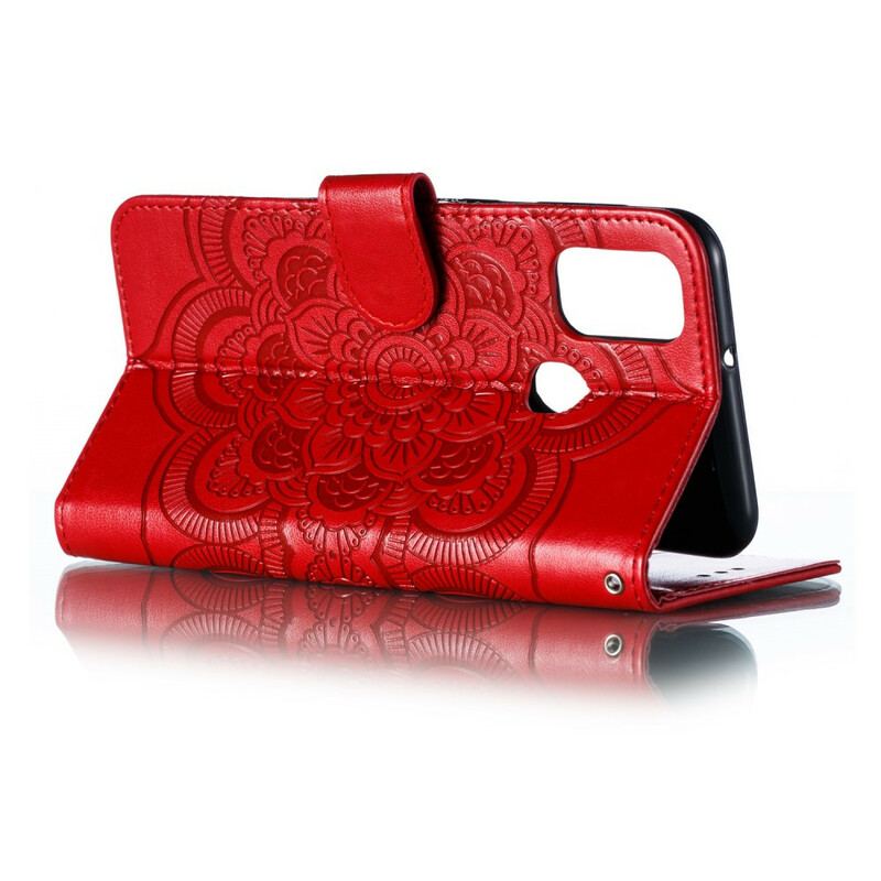 Capa De Couro Para Samsung Galaxy M21 Mandala Completa