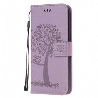 Capa Flip Para Samsung Galaxy M21 De Cordão Tanga E Corujas