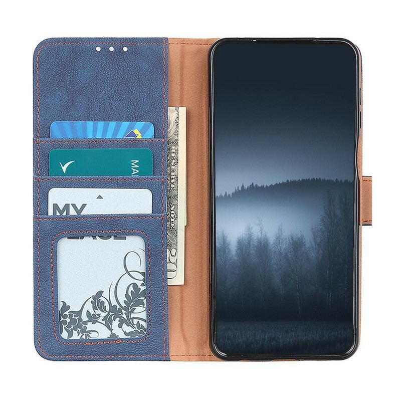 Capa Flip Para Samsung Galaxy M21 Khazneh Retrô Split Couro Sintético