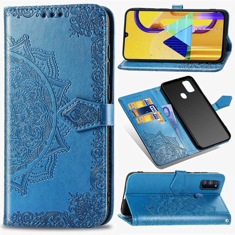 Capa Folio Para Samsung Galaxy M21 Mandala Idade Média