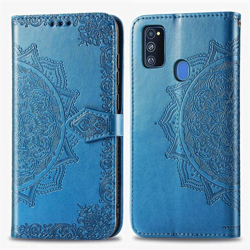 Capa Folio Para Samsung Galaxy M21 Mandala Idade Média