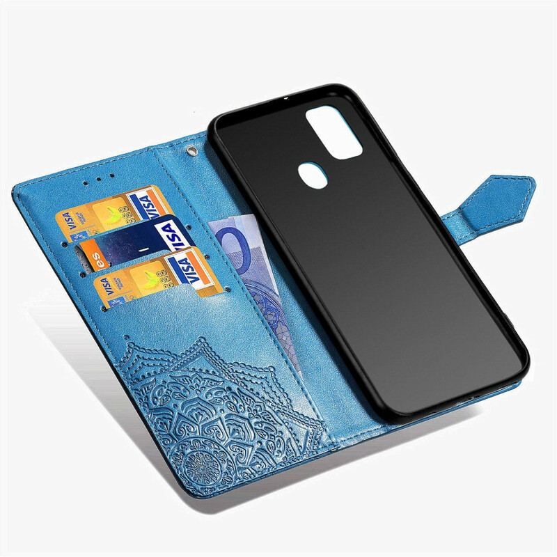 Capa Folio Para Samsung Galaxy M21 Mandala Idade Média