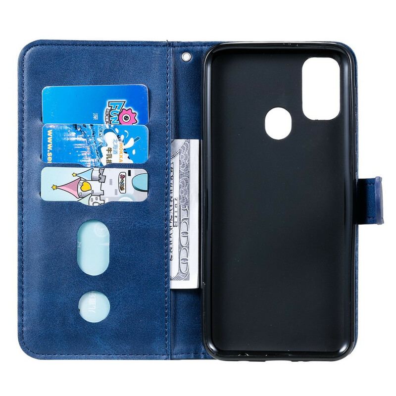 Capa Folio Para Samsung Galaxy M21 Porta-moedas Vintage