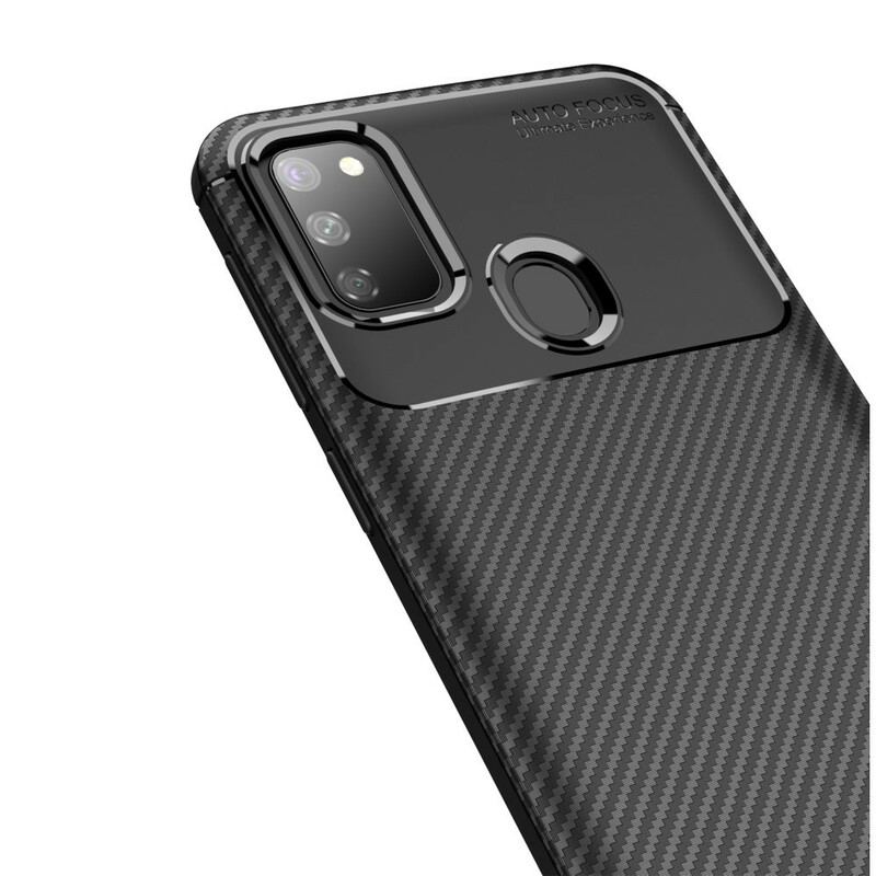 Capa Para Samsung Galaxy M21 Textura Flexível De Fibra De Carbono