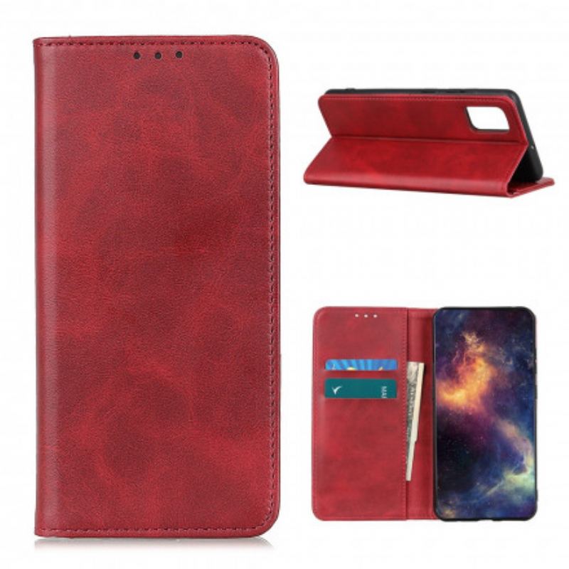 Capa De Celular Para OnePlus 9 Flip Couro Rachado Sóbrio