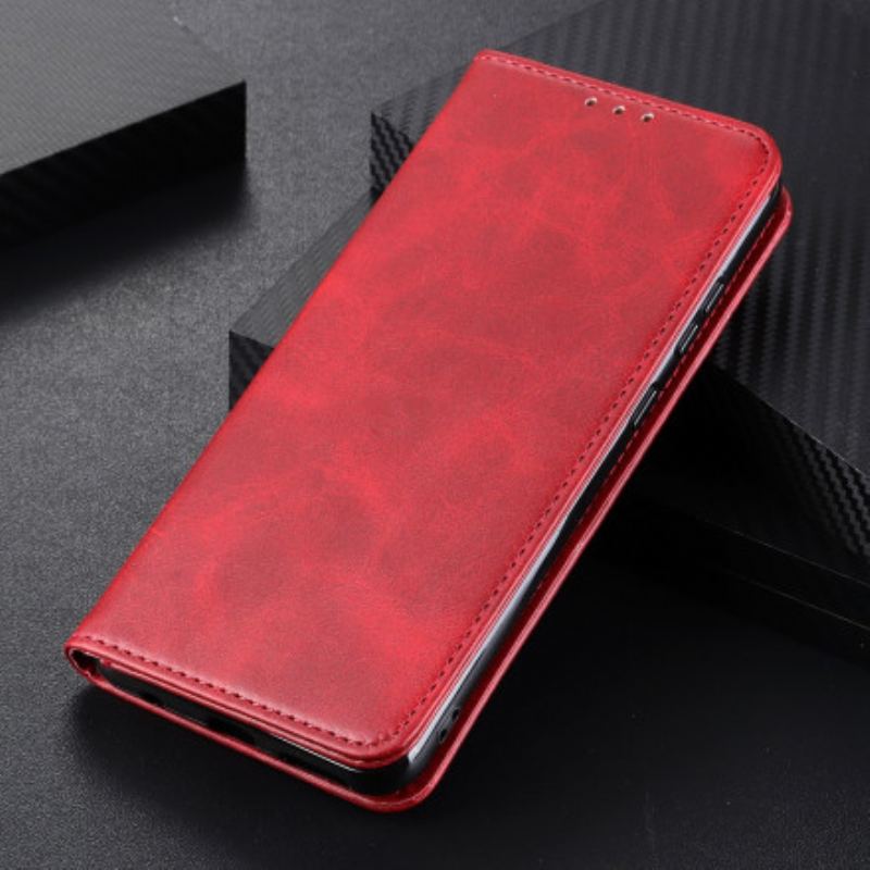 Capa De Celular Para OnePlus 9 Flip Couro Rachado Sóbrio