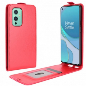 Capa De Couro Para OnePlus 9 Flip Efeito De Couro Com Aba Vertical