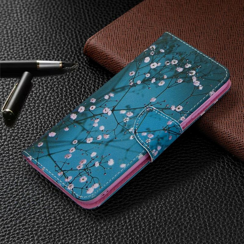 Capa De Couro Para Samsung Galaxy M11 Árvore Florida