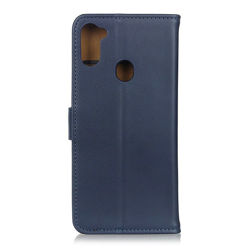 Capa Em Pele Para Samsung Galaxy M11 Couro Sintético Liso