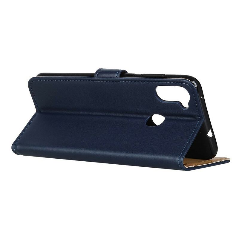 Capa Em Pele Para Samsung Galaxy M11 Couro Sintético Liso